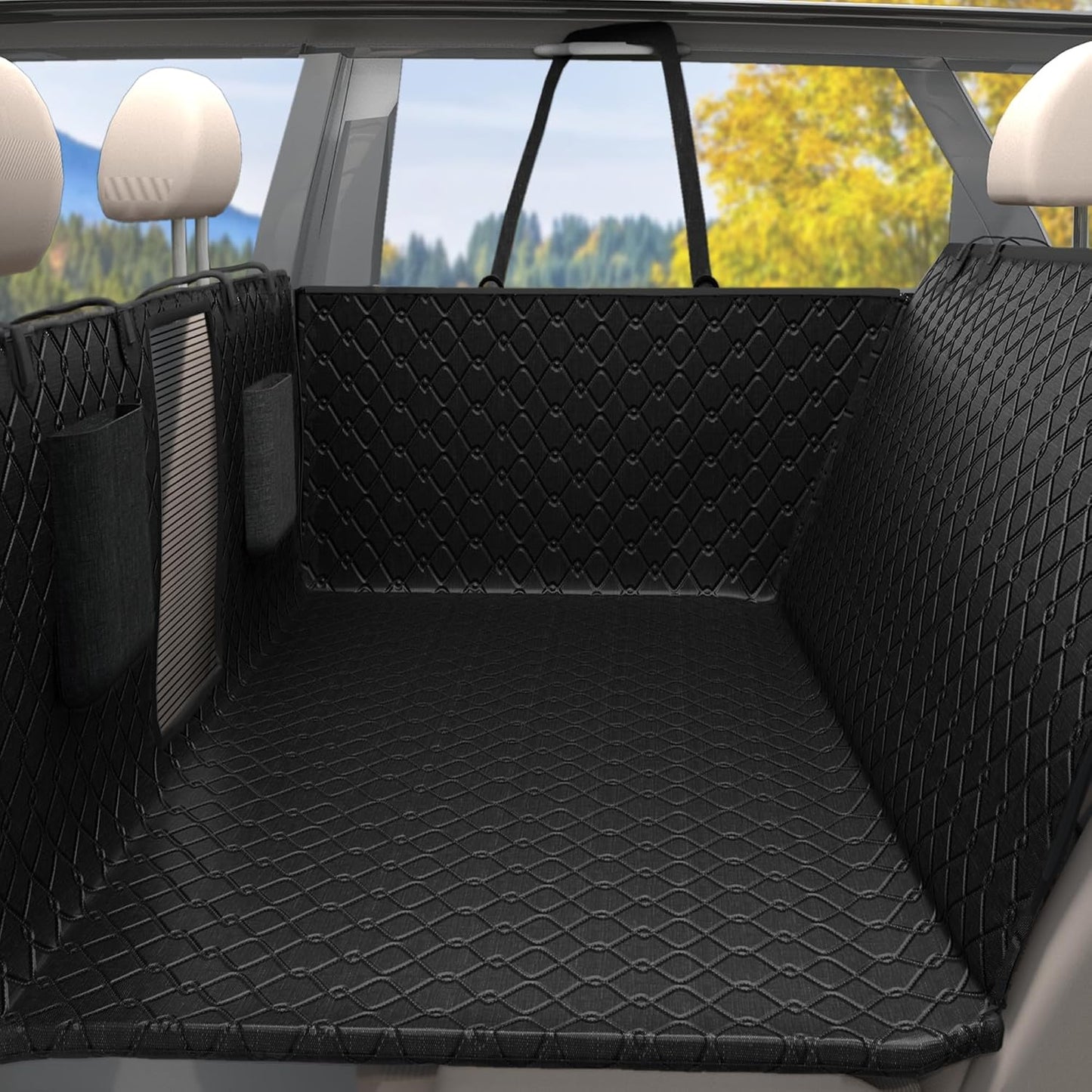 petalage Bench Dog Car Seat Cover for Back Seat Waterproof Seat Covers Durable Scratch Proof Nonslip, Protector for Pet Fur & Mud Washable Backseat Cover for Cars Armrest Compatible