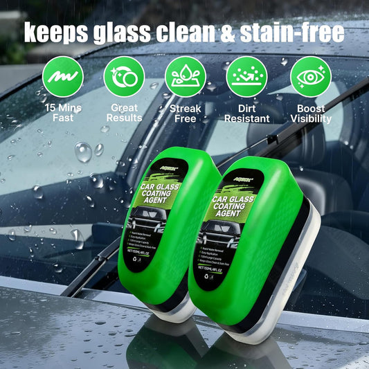 Automotive Glass Hydrophobic Coating Agent, Lotus Leaf Rainproof Effect, Invisible Windshield Protective Barrier for Improved Clarity & Rainy Season Driving Safety