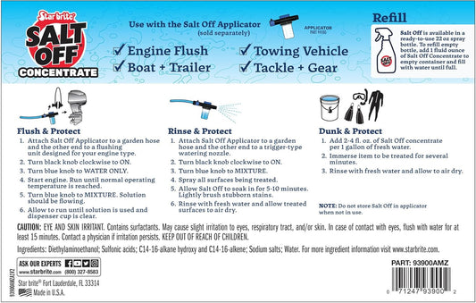 STAR BRITE Salt Off Concentrate - Ultimate Salt Remover Wash & Marine Engine Flush for Boats, Vehicles, Trailers, and More - 128 OZ Gallon (093900N)