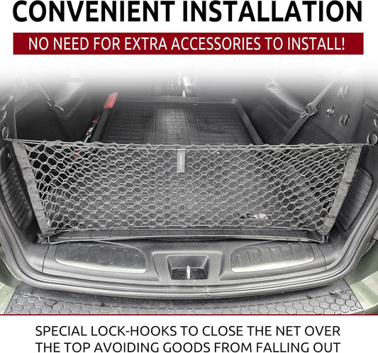 Envelope Style Trunk Mesh Cargo Net for Dodge Durango SXT GT SRT 1998-2026 - Car Accessories - Premium Trunk Organizers and Storage - Cargo Net for SUV - Vehicle Carrier Organizer for Dodge Durango