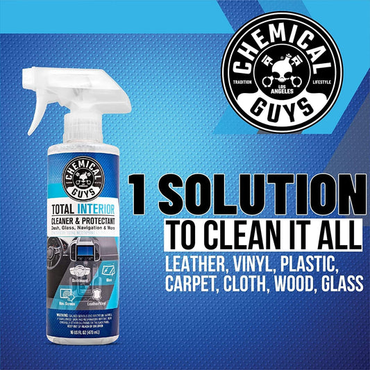 Chemical Guys Interior Cleaning Kit with Storage Bag Total Interior Cleaner Microfiber Towels Detailing Brushes and Sticky Gel Giftable Car Care Set - 10 Items