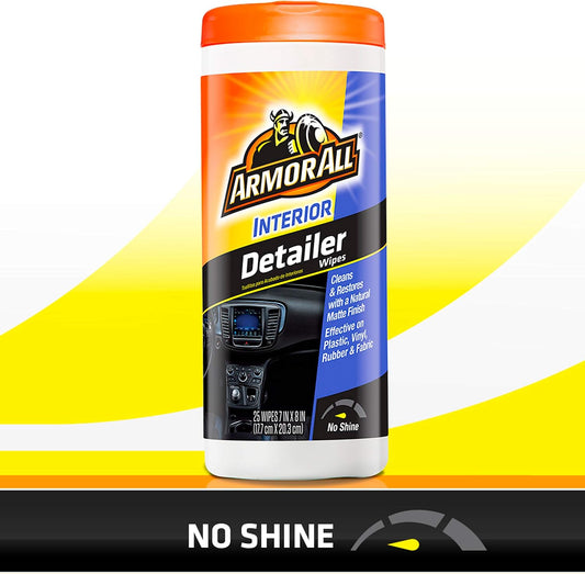 Armor All Car Protectant Wipes, Car Interior Cleaning Wipes for Cars, Trucks & Motorcycles, 25 Count Each, 150 Wipes Total (Pack of 6)