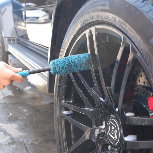 Wheel Brushes for Cleaning Wheels (4 Pro Pack)- 2X Soft Wheel Cleaning Wool Brush, Detailing Brush and Stiff Tire Brush, Scratch Free Durable Car Wheel Rim Brush Kit for Car Rim and Tire Detailing