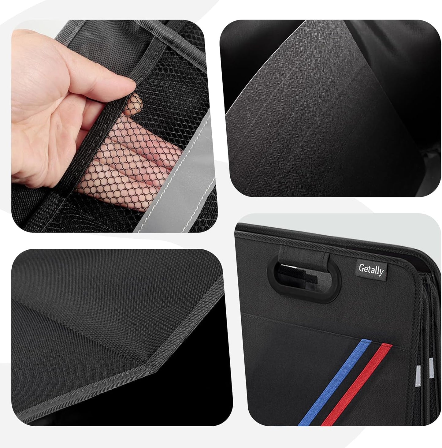 Trunk Organizer for Car, Collapsible Trunk Organizer with Multi Pockets, 3 Compartments Storage Organizer for Car SUV, Truck, Sedan