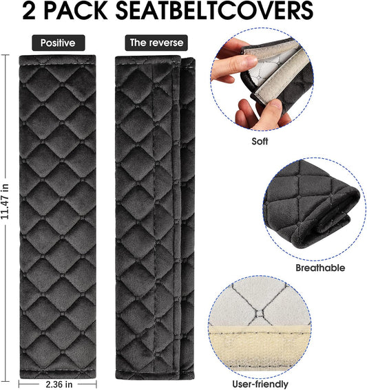 Universal Car Seat Belt Pads Cover,Seat Belt Shoulder Strap Covers Harness Pad for Car/Bag,Soft Comfort Helps Protect You Neck and Shoulder from The Seat Belt Rubbing(2-Pack)
