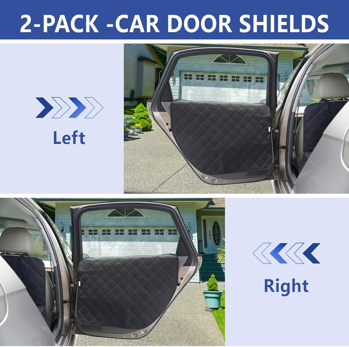 ALLANSING Dog Car Door Protector 2-Pack, Protects Doors from Dog Scratches, 900D Heavy Duty Thick Fabric, Window Roll Compatible & No Tint Damage, Secure Fit for Cars/SUVs/Trucks