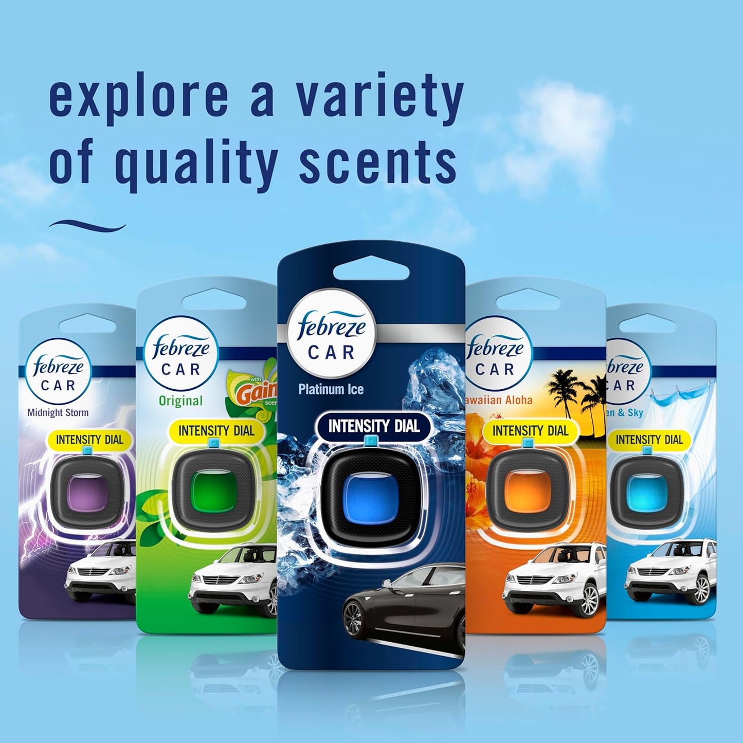Febreze Car Air Freshener Vent Clip Platinum Ice Scent, .07 oz. Car Vent Clip, 2 Count