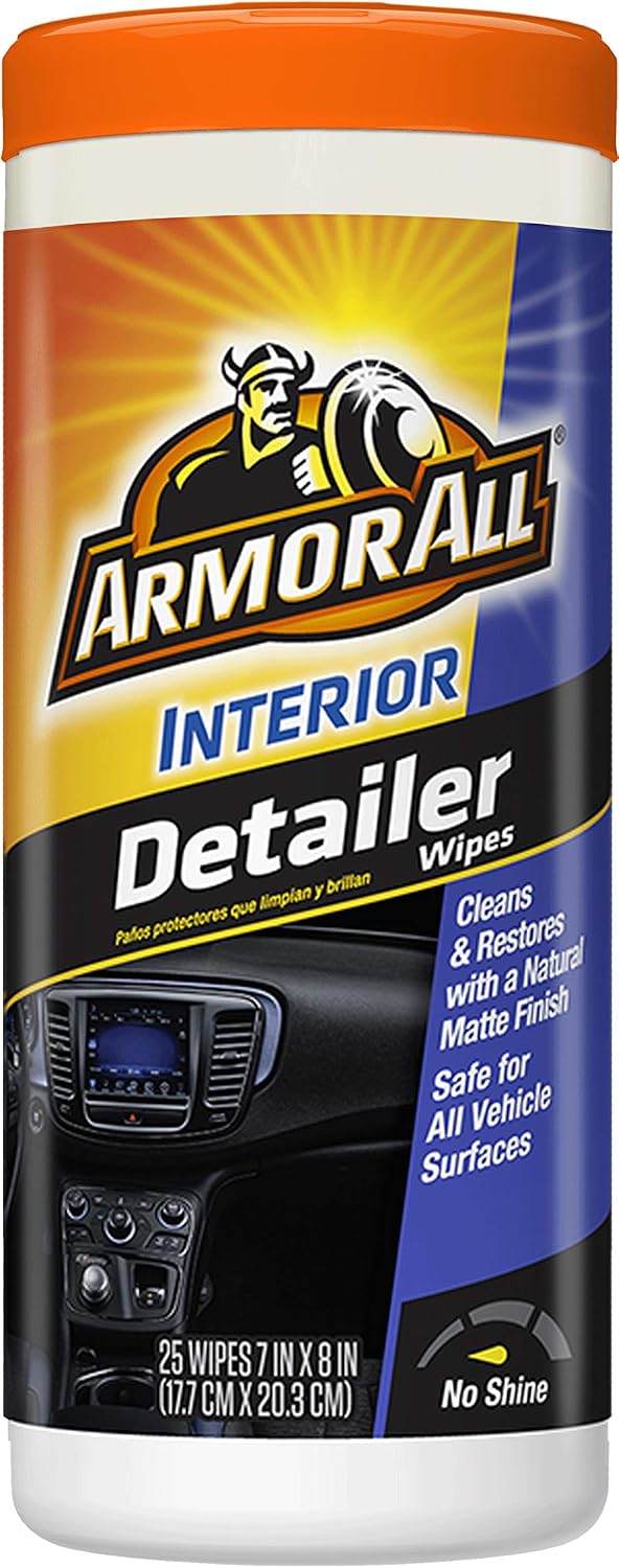 Armor All Car Protectant Wipes, Car Interior Cleaning Wipes for Cars, Trucks & Motorcycles, 25 Count Each, 150 Wipes Total (Pack of 6)