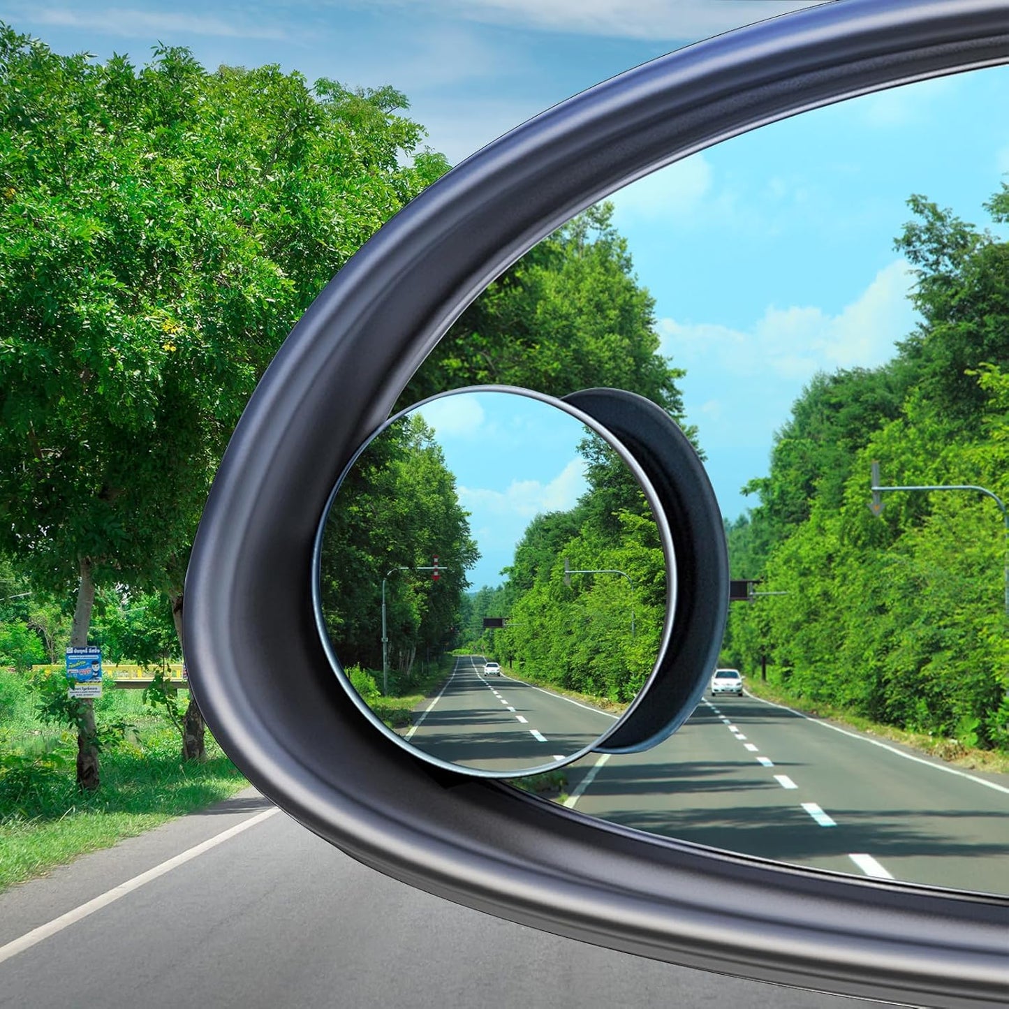Guirnd 4PCS Blind Spot Mirror, Round HD Glass Side Blindspot, Frameless Convex Mirror Car with Self Adhesive Back for Cars, SUV, Trucks, Universal Vehicles