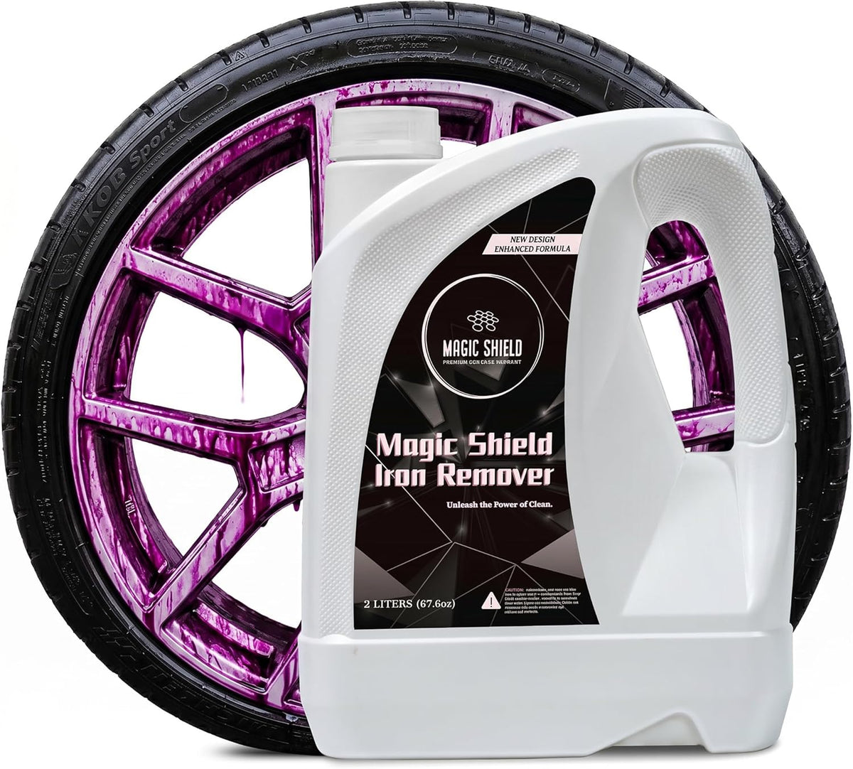 Magic Shield Iron Remover Spray for Cars 16oz - pH-Neutral Iron and Fallout Remover for Car, Motorcycle, RV & Boat | 5-Minute Reaction, Effective on Wheels & Paint | All-In-One Solution