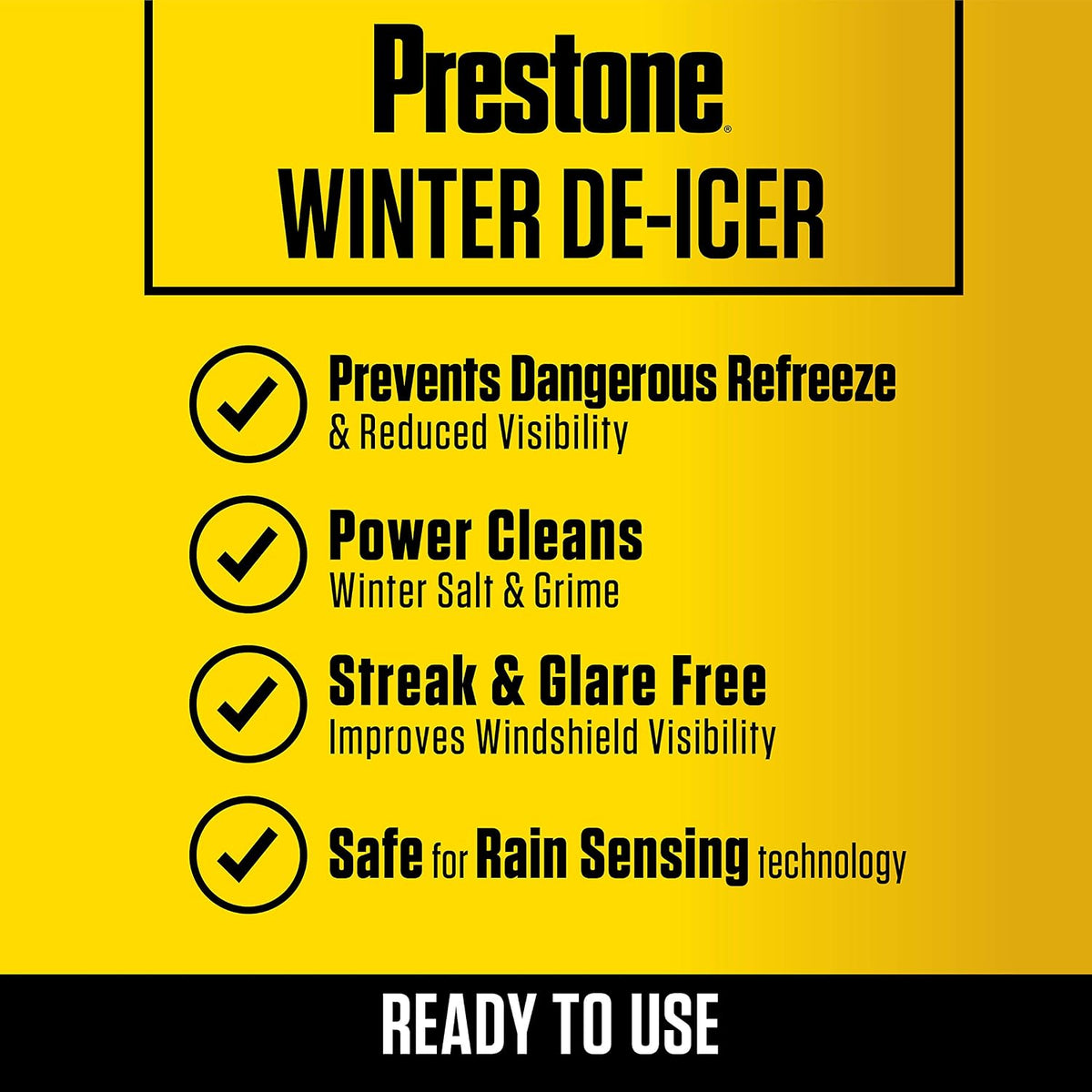 Prestone AS250 De-Icer / Winter Windshield Washer Fluid, 1 Gallon
