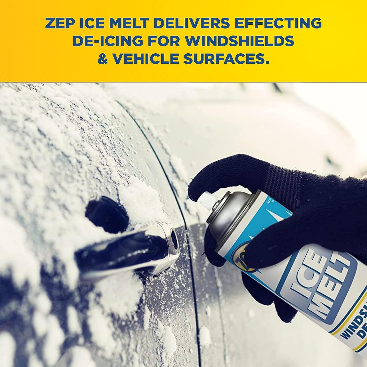 Zep Ice Melt Windshield De-Icer Aerosol - (Pack of 1) 17601 - Instantly Melts Frost and Ice, Fast Acting Formula, Safe on Paint Vinyl and Rubber, No Smearing Residue