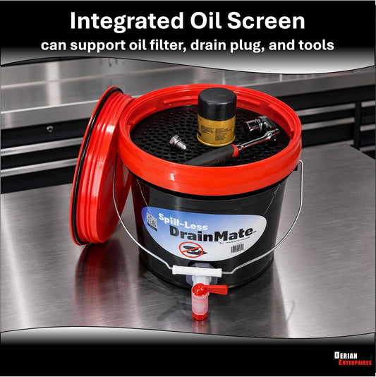 Spill-Less DrainMate™ 14 Quart Oil Drain Pan/Container - Made in USA