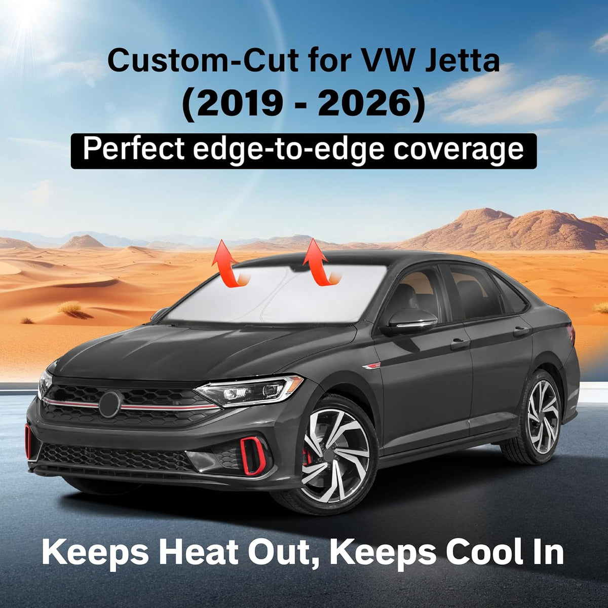 EcoNour Car Windshield Sun Shade | 2025 Upgraded Innovative No-Light-Pass Technology for Maximum Coverage | Foldable Sun Shade Keeps Your Vehicle Cool | Must-Have Car Accessories | Small (59" x 29") - Colors G