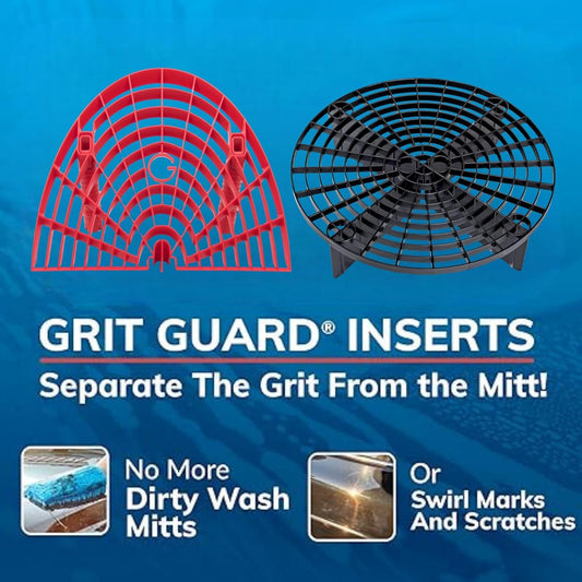 The Original Grit Guard Bucket Insert with Washboard Combo | Removes Dirt from Wash Mitt for Detailing | Car Wash Bucket Insert & Washboard | Black/Red - Made in the USA