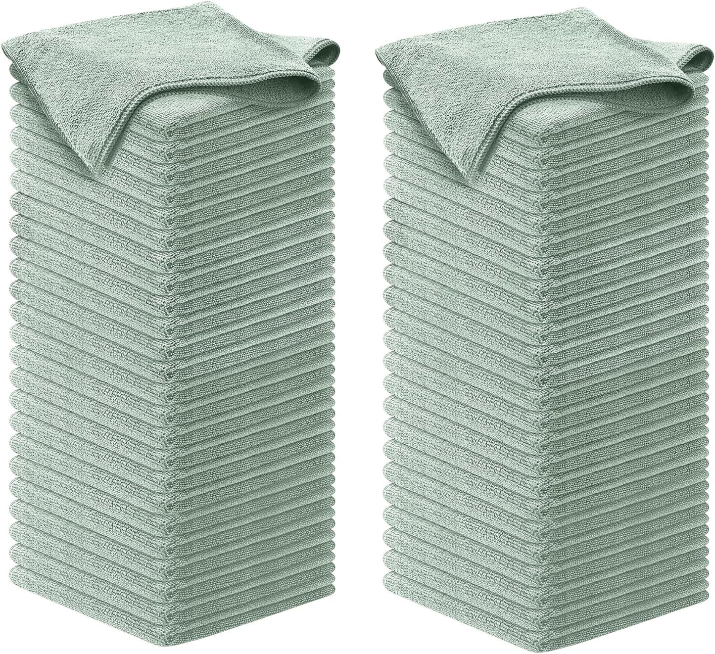 USANOOKS Microfiber Cleaning Cloth Grey - 12 Pcs (12.5"x12.5") - High Performance - 1200 Washes, Ultra Absorbent Microfiber Towel Weave Grime & Liquid for Streak-Free Mirror Shine - Car Washing Cloth