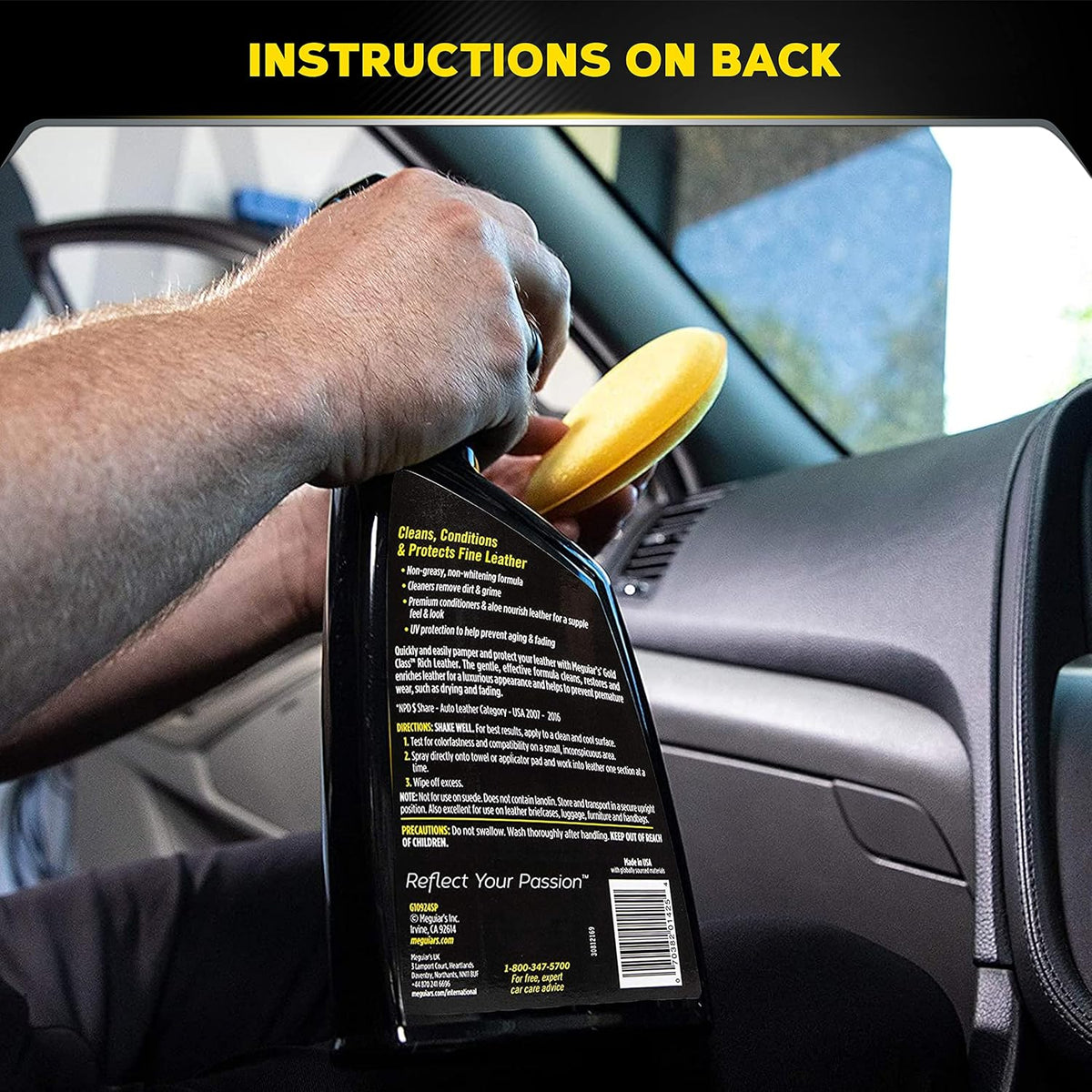 Meguiar's G1924SP Gold Class Rich Leather Cleaner and Conditioning Spray - 24 Oz Spray Bottle