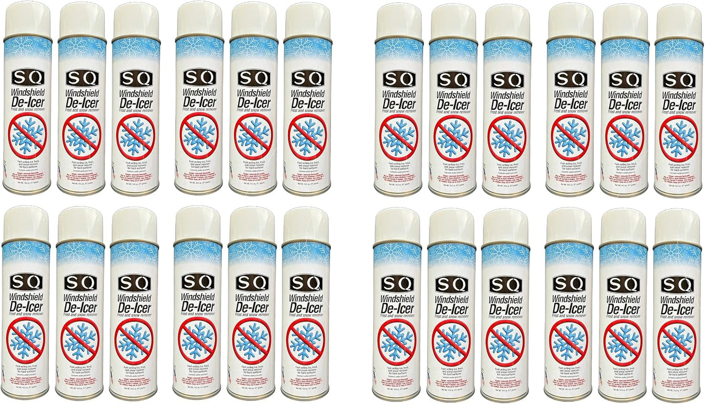 SQ Windshield De Icer Frost and Snow Remover, 14.5 oz per can (12)