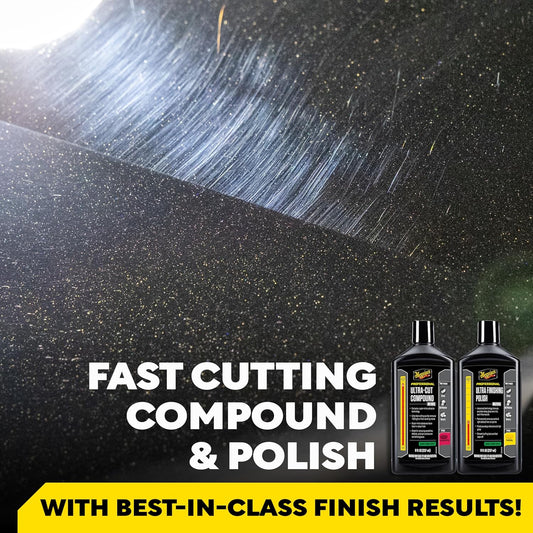 Meguiar’s Mirror Glaze Bundle, Polishing Compound Kit —Includes Ultra-Cut Compound And Ultra-Finishing For Scratch-Free Exterior Gloss; For Car Paint On Cars, Trucks & Suvs