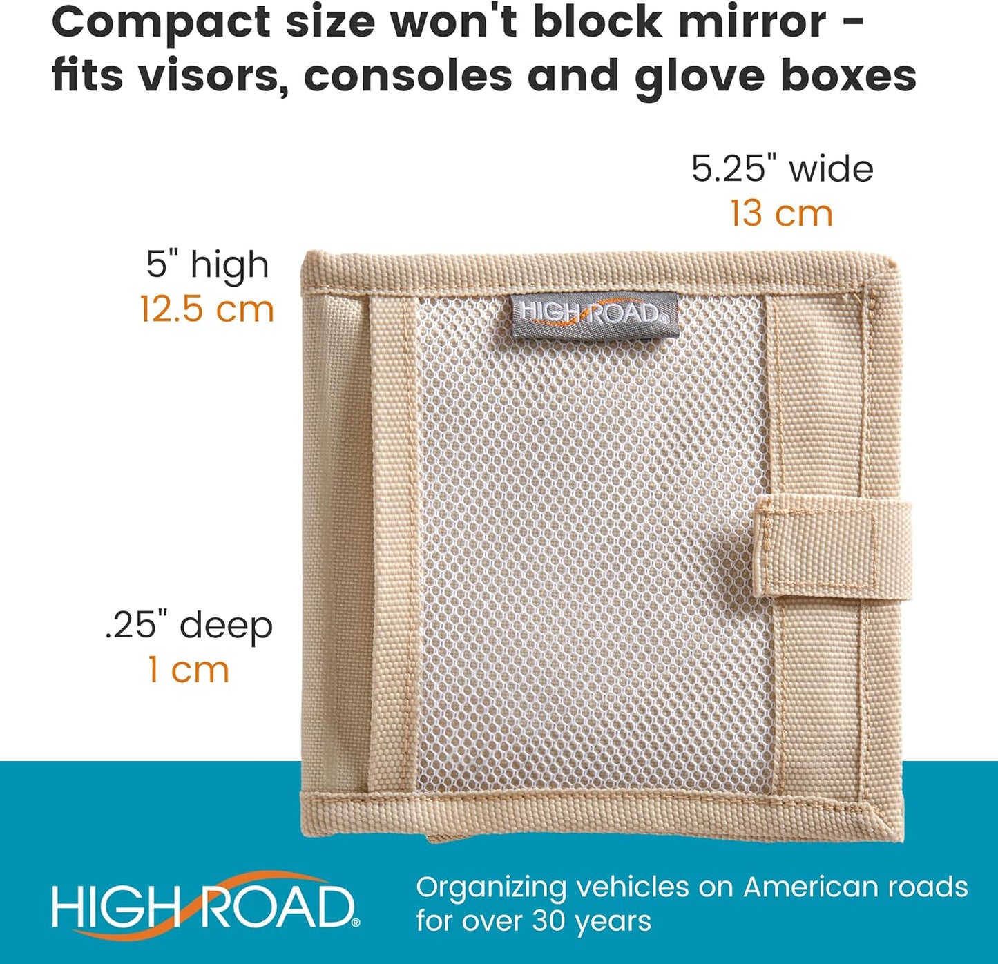 High Road Car Registration and Insurance Card Holder for Sun Visor, Glove Box or Console with 2 Clear Hidden Car Document Pockets
