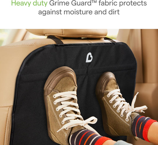 Munchkin® Back Seat Cover for Kids, Deluxe Kick Mats™ Car Seat Protector, Black, 2 Pack