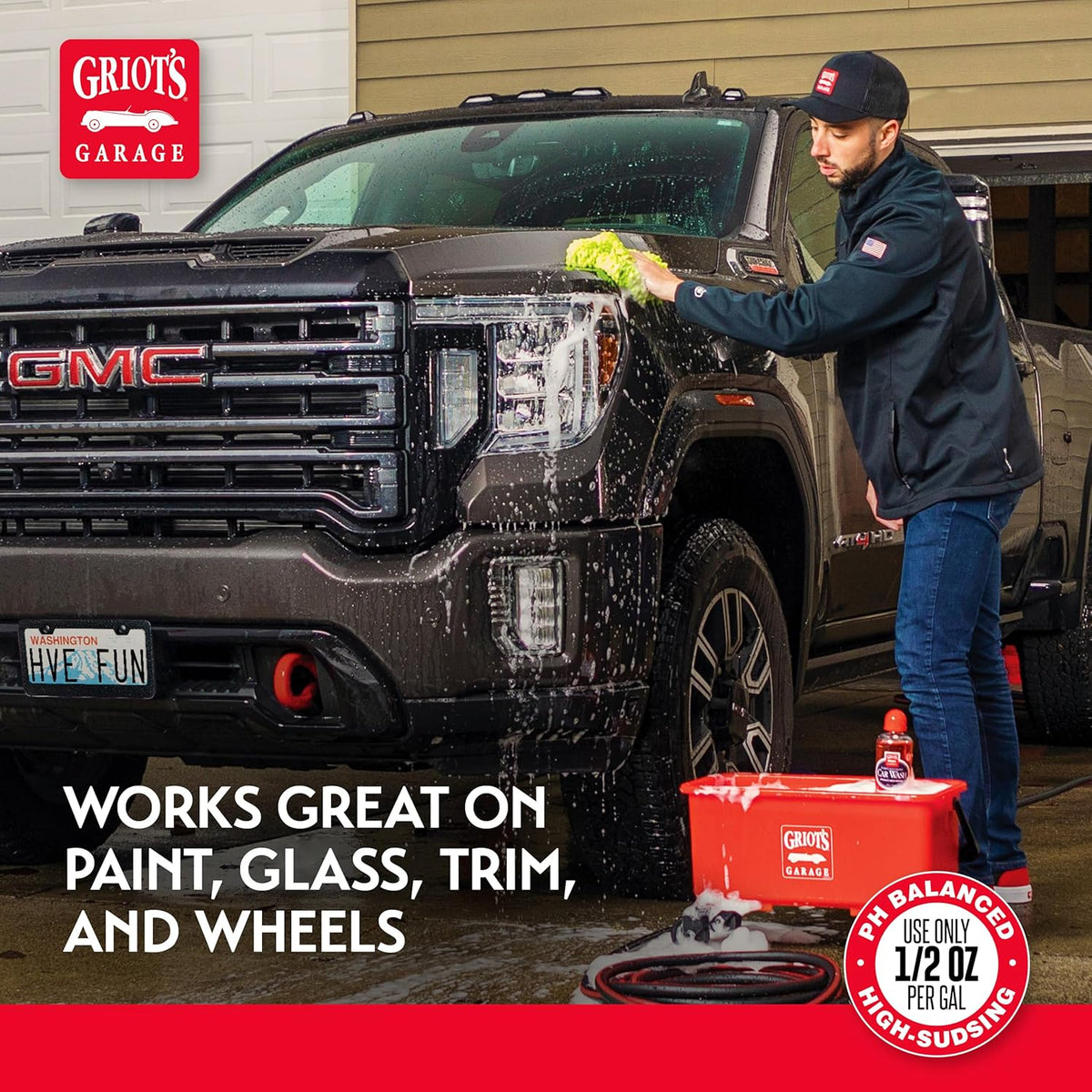 Griot's Garage Super-Concentrated Car Wash for Vehicle Washing and Cleaning, Foaming Liquid Soap, Won't Strip Waxes, Sealants or Ceramic Coatings, pH Balanced, 11102, 16oz