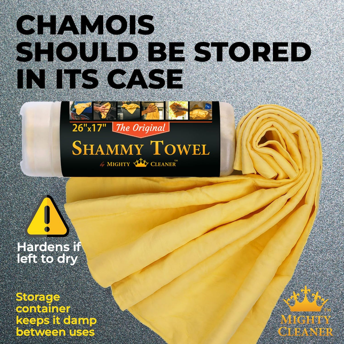 Premium Shammy Cloth for Car Drying - 26”x17” - Super Absorbent Chamois Towel for Car - Scratch-Free, Reusable & Soft