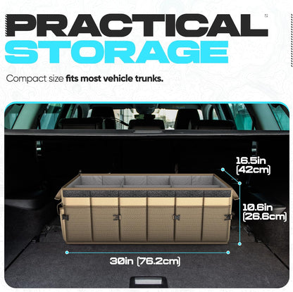 FORTEM Trunk Organizer For SUV Car Trunk Organizer, Foldable Storage, Car Accessories for Women Men, Collapsible Bag, 600D Oxford, Non Slip Bottom, Straps, Soft Cover (65L)
