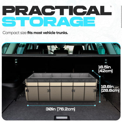 FORTEM Trunk Organizer For SUV Car Trunk Organizer, Foldable Storage, Car Accessories for Women Men, Collapsible Bag, 600D Oxford, Non Slip Bottom, Straps, Soft Cover (65L)
