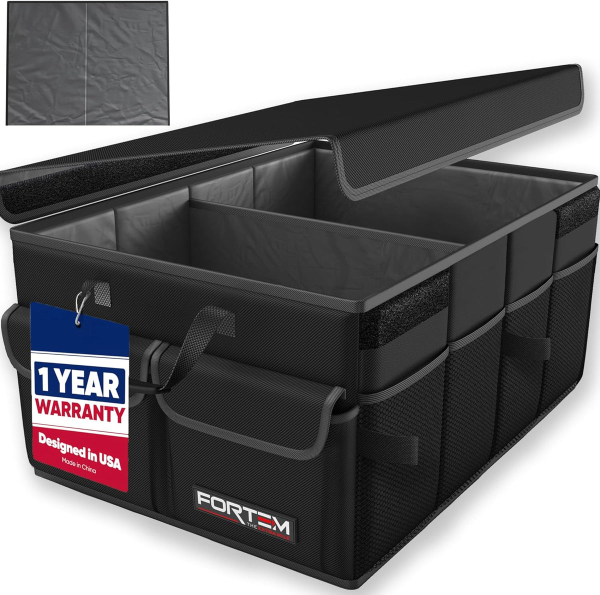 FORTEM Trunk Organizer For SUV Car Trunk Organizer, Foldable Storage, Car Accessories for Women Men, Collapsible Bag, 600D Oxford, Non Slip Bottom, Straps, Soft Cover (65L)