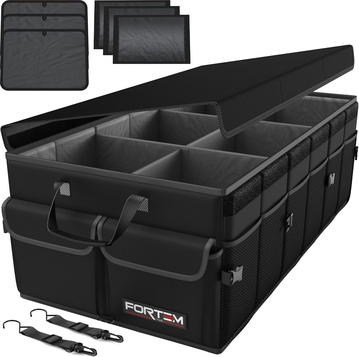 FORTEM Trunk Organizer For SUV Car Trunk Organizer, Foldable Storage, Car Accessories for Women Men, Collapsible Bag, 600D Oxford, Non Slip Bottom, Straps, Soft Cover (65L)