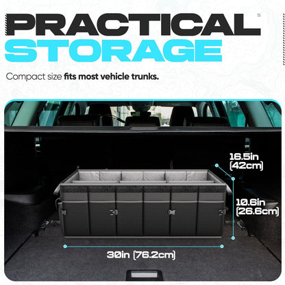 FORTEM Trunk Organizer For SUV Car Trunk Organizer, Foldable Storage, Car Accessories for Women Men, Collapsible Bag, 600D Oxford, Non Slip Bottom, Straps, Soft Cover (65L)