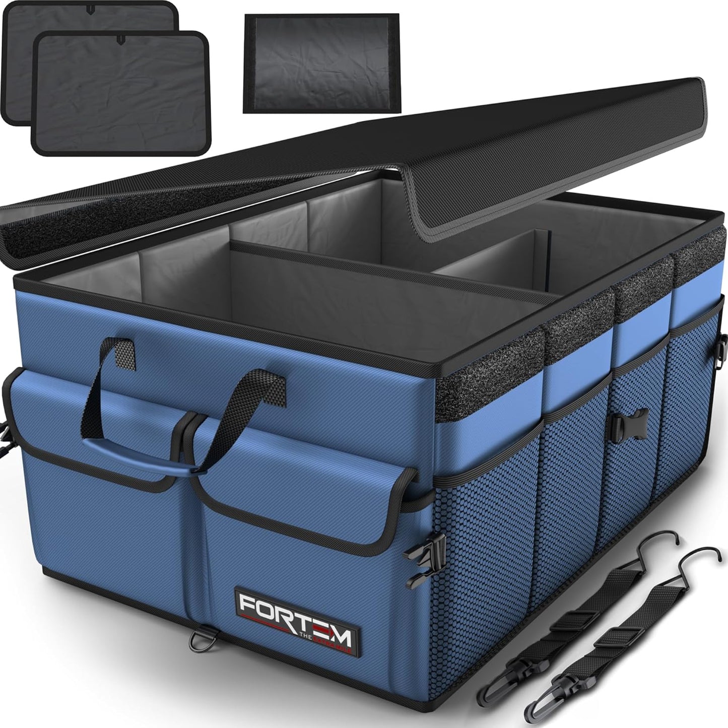 FORTEM Trunk Organizer For SUV Car Trunk Organizer, Foldable Storage, Car Accessories for Women Men, Collapsible Bag, 600D Oxford, Non Slip Bottom, Straps, Soft Cover (65L)