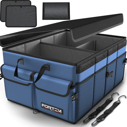 FORTEM Trunk Organizer For SUV Car Trunk Organizer, Foldable Storage, Car Accessories for Women Men, Collapsible Bag, 600D Oxford, Non Slip Bottom, Straps, Soft Cover (65L)