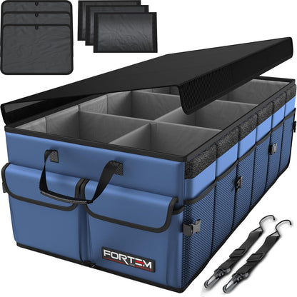 FORTEM Trunk Organizer For SUV Car Trunk Organizer, Foldable Storage, Car Accessories for Women Men, Collapsible Bag, 600D Oxford, Non Slip Bottom, Straps, Soft Cover (65L)
