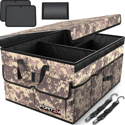 FORTEM Trunk Organizer For SUV Car Trunk Organizer, Foldable Storage, Car Accessories for Women Men, Collapsible Bag, 600D Oxford, Non Slip Bottom, Straps, Soft Cover (65L)
