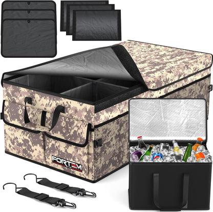FORTEM Trunk Organizer For SUV Car Trunk Organizer, Foldable Storage, Car Accessories for Women Men, Collapsible Bag, 600D Oxford, Non Slip Bottom, Straps, Soft Cover (65L)