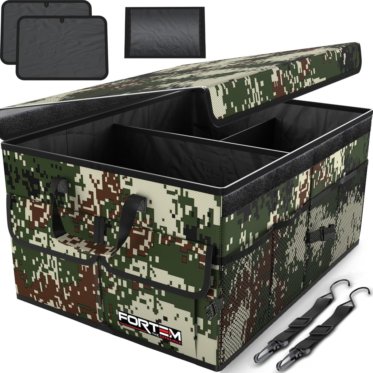FORTEM Trunk Organizer For SUV Car Trunk Organizer, Foldable Storage, Car Accessories for Women Men, Collapsible Bag, 600D Oxford, Non Slip Bottom, Straps, Soft Cover (65L)