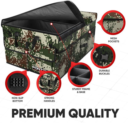 FORTEM Trunk Organizer For SUV Car Trunk Organizer, Foldable Storage, Car Accessories for Women Men, Collapsible Bag, 600D Oxford, Non Slip Bottom, Straps, Soft Cover (65L)