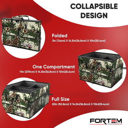 FORTEM Trunk Organizer For SUV Car Trunk Organizer, Foldable Storage, Car Accessories for Women Men, Collapsible Bag, 600D Oxford, Non Slip Bottom, Straps, Soft Cover (65L)