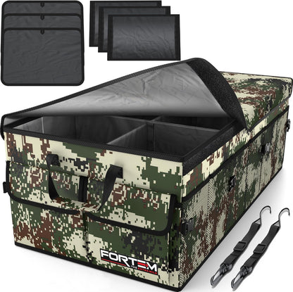 FORTEM Trunk Organizer For SUV Car Trunk Organizer, Foldable Storage, Car Accessories for Women Men, Collapsible Bag, 600D Oxford, Non Slip Bottom, Straps, Soft Cover (65L)