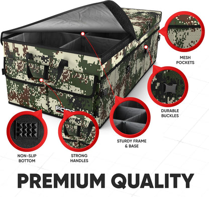 FORTEM Trunk Organizer For SUV Car Trunk Organizer, Foldable Storage, Car Accessories for Women Men, Collapsible Bag, 600D Oxford, Non Slip Bottom, Straps, Soft Cover (65L)