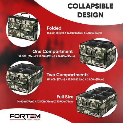 FORTEM Trunk Organizer For SUV Car Trunk Organizer, Foldable Storage, Car Accessories for Women Men, Collapsible Bag, 600D Oxford, Non Slip Bottom, Straps, Soft Cover (65L)