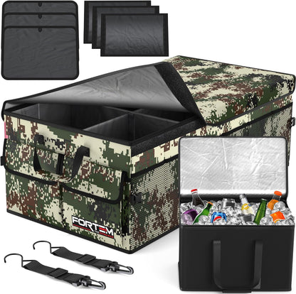 FORTEM Trunk Organizer For SUV Car Trunk Organizer, Foldable Storage, Car Accessories for Women Men, Collapsible Bag, 600D Oxford, Non Slip Bottom, Straps, Soft Cover (65L)