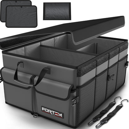 FORTEM Trunk Organizer For SUV Car Trunk Organizer, Foldable Storage, Car Accessories for Women Men, Collapsible Bag, 600D Oxford, Non Slip Bottom, Straps, Soft Cover (65L)