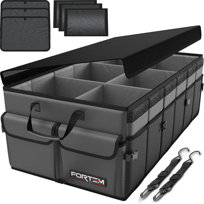 FORTEM Trunk Organizer For SUV Car Trunk Organizer, Foldable Storage, Car Accessories for Women Men, Collapsible Bag, 600D Oxford, Non Slip Bottom, Straps, Soft Cover (65L)