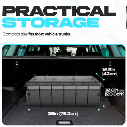 FORTEM Trunk Organizer For SUV Car Trunk Organizer, Foldable Storage, Car Accessories for Women Men, Collapsible Bag, 600D Oxford, Non Slip Bottom, Straps, Soft Cover (65L)