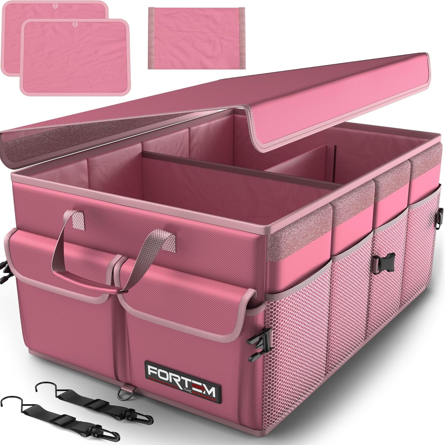 FORTEM Trunk Organizer For SUV Car Trunk Organizer, Foldable Storage, Car Accessories for Women Men, Collapsible Bag, 600D Oxford, Non Slip Bottom, Straps, Soft Cover (65L)