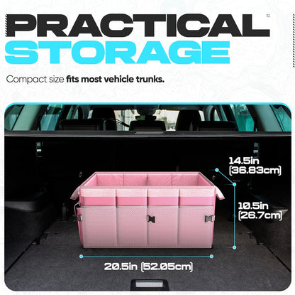 FORTEM Trunk Organizer For SUV Car Trunk Organizer, Foldable Storage, Car Accessories for Women Men, Collapsible Bag, 600D Oxford, Non Slip Bottom, Straps, Soft Cover (65L)