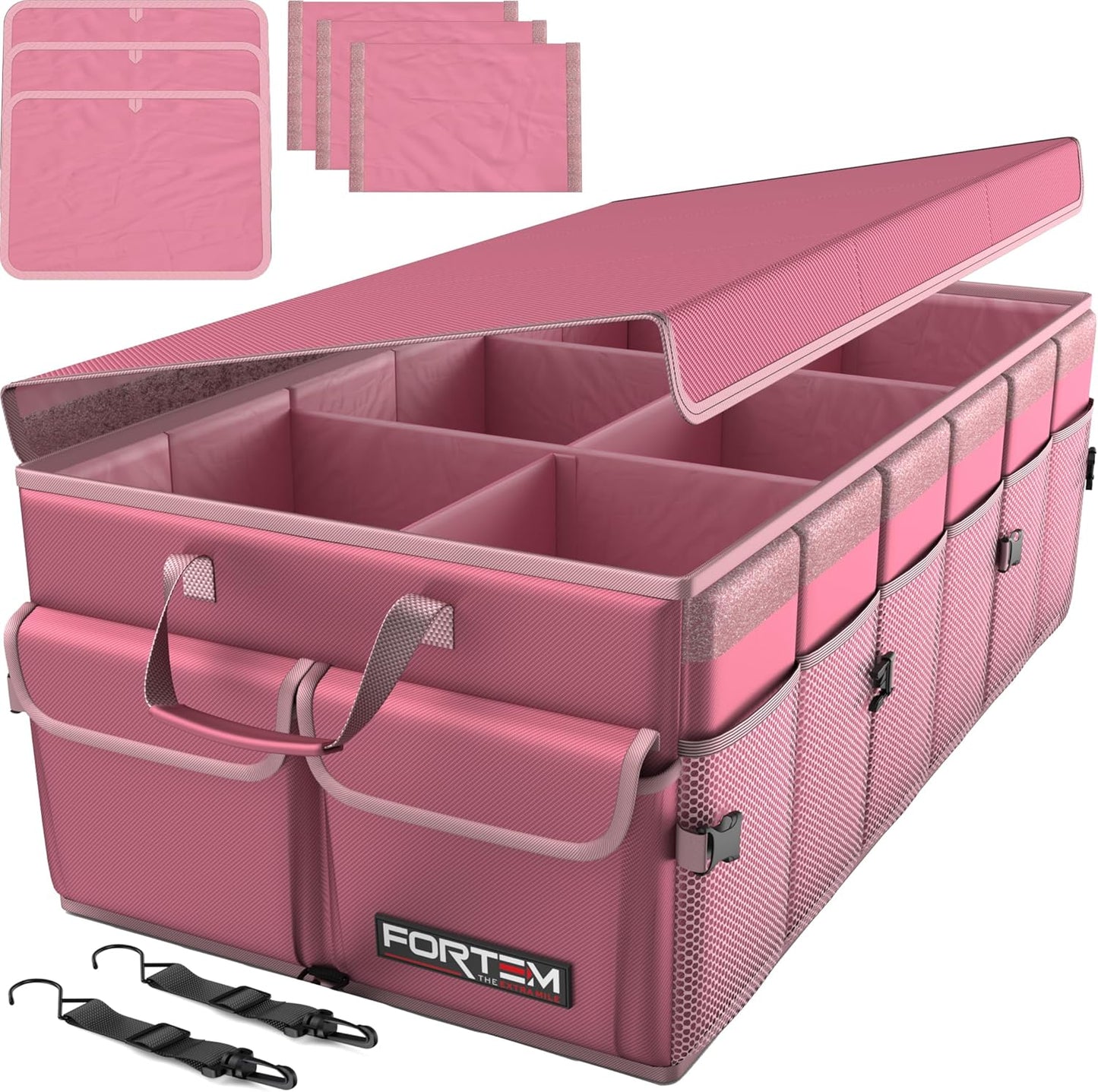 FORTEM Trunk Organizer For SUV Car Trunk Organizer, Foldable Storage, Car Accessories for Women Men, Collapsible Bag, 600D Oxford, Non Slip Bottom, Straps, Soft Cover (65L)